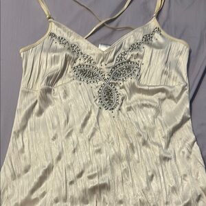 Elegant Cream Embellished Women's Top